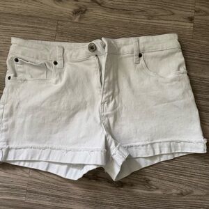 STS Blue White Jean Shorts with Cuffed Hem